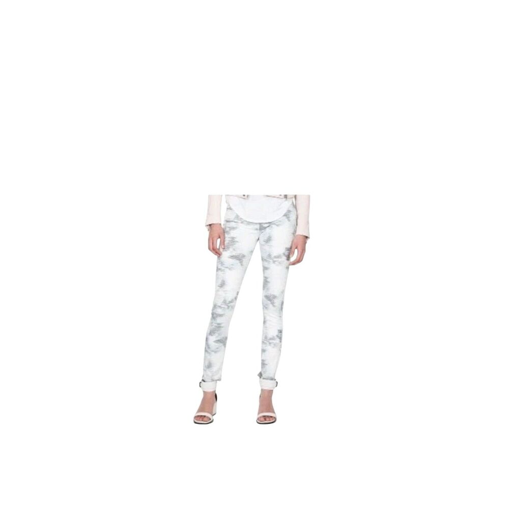 IRO Paris Light Wash Abstract Print Jeans Sz 26 Slim Fit Minimalist Street Style